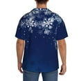 thumbnail image 3 of Gukieu Christmas Blue Print Men's Short-sleeved Shirts, Button-down Pocket Shirts, T-shirts, Beach Vacation Travel Summer Clothing-Medium, 3 of 5