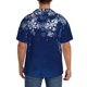 thumbnail image 3 of Balery Christmas Blue Camisa Casual de Manga Corta con Botones para Hombre, Texturizada, Estilo Cubano, para Playa, Verano-Large, 3 of 5