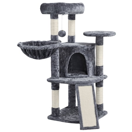Yaheetech 42inch Cat Tree with Condo Basket Perch Platform Dark Gray