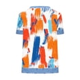 thumbnail image 4 of Plus Size Tops for Women Short Sleeve Round Neck Waffle Casual Solid Color Blouse Loose Tops Orange XXXL, 4 of 5