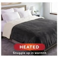 Sunbeam King Size Royal Luxe Sherpa Night Fog Electric Heated Blanket