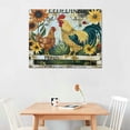 thumbnail image 2 of Feiri Farmhouse Chicken Wall Art Rooster Sunflowers Pictures Kitchen Decor Motivational Quotes Canvas Painting Rustic Country Flowers Poster Framed Artwork for Kitchen Living Room  16x12in, 2 of 6