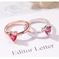 thumbnail image 3 of Rose Red Diamond Heart Ring With Zircon For Women Elegant Simple Design Delicate Everyday Jewelry Gift Idea Great Gift, 3 of 8