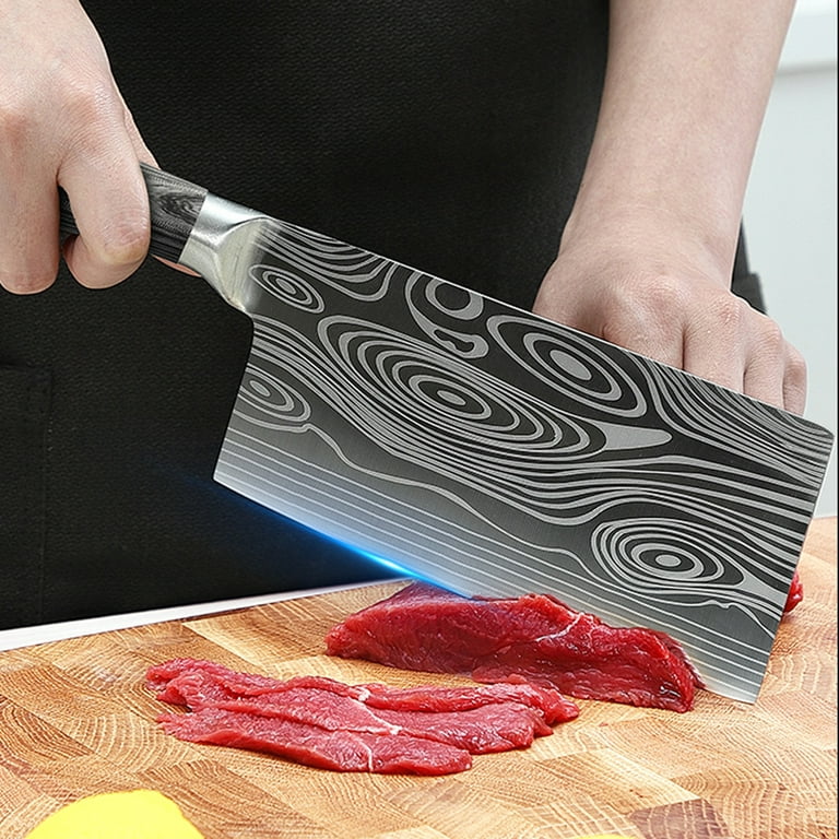 Kitchen Knife 7 inch Chinese Meat Cleaver Knife Damascus Laser