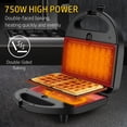 thumbnail image 6 of OSTBA 3 in 1 Panini Grill Press with 3 Removable Plates, Breakfast Sandwich Maker, Electric Griddle Panini Press, Belgian Waffle Maker for Sandwiches, Waffles, Steak, Black, 6 of 8