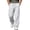 Gray, variant on Men Braided Drawstring Elastic High Waist Curved Stitch Wide Leg Outdoor Hiking Pants Multi Zipper Cargo Pockets Windproof Quick Dry Camping Trousers M