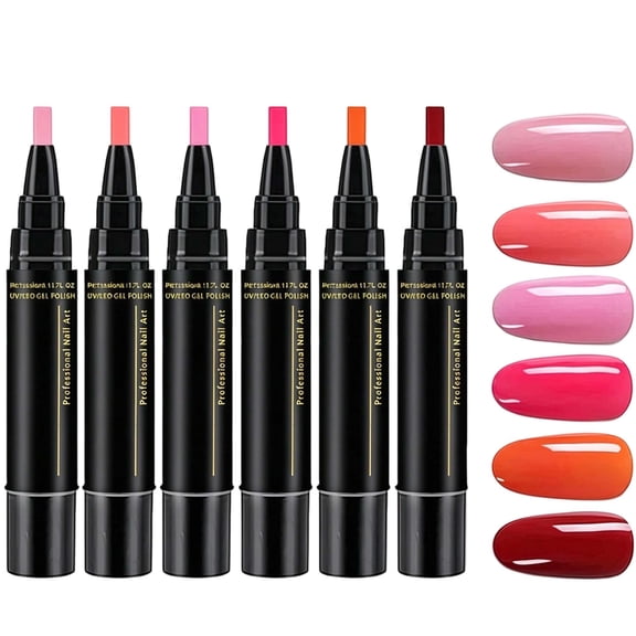 Nail Polish Pens Set, 6 Colors Nail Art Pens for DIY Art, Quick Dry Color Nail Art Markers for Adult DIY Manicure, Salon & Home Use