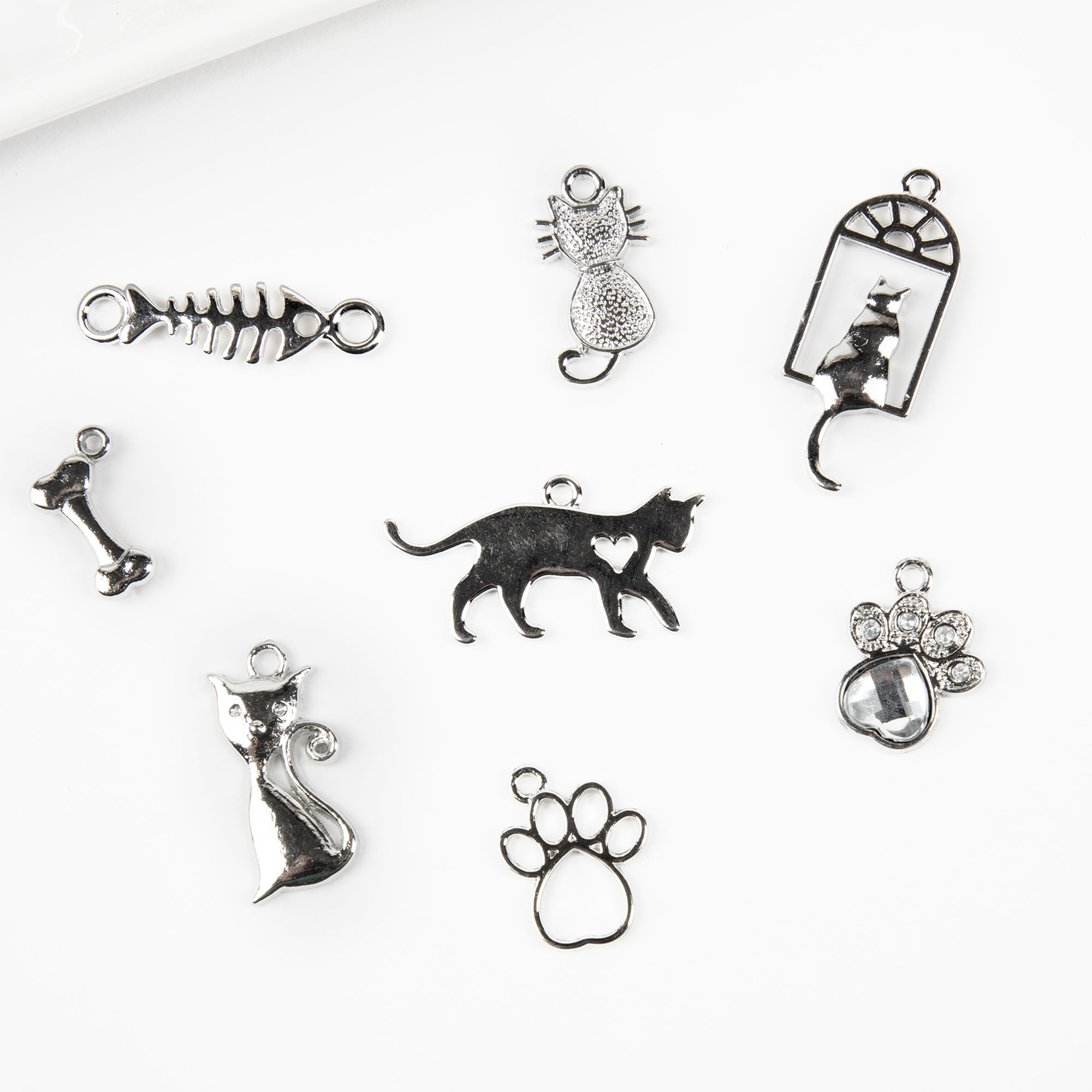 Cousin DIY Pet Bulk Charm Assortment, 50 Piece, Silver, Adults, Unisex