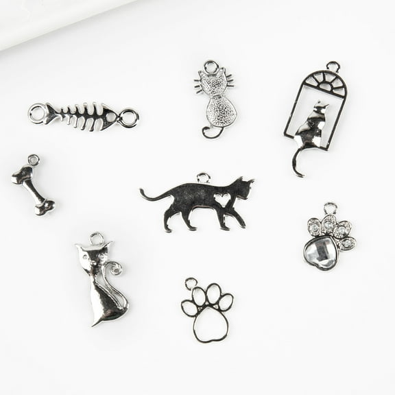 Cousin DIY Pet Bulk Charm Assortment, 50 Piece, Silver, Adults, Unisex