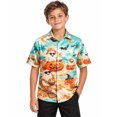 thumbnail image 3 of Kiijoy Boys Halloween Hippie Style Shirt Short Sleeve Button Up Shirt, Sizes 4-14, 3 of 5