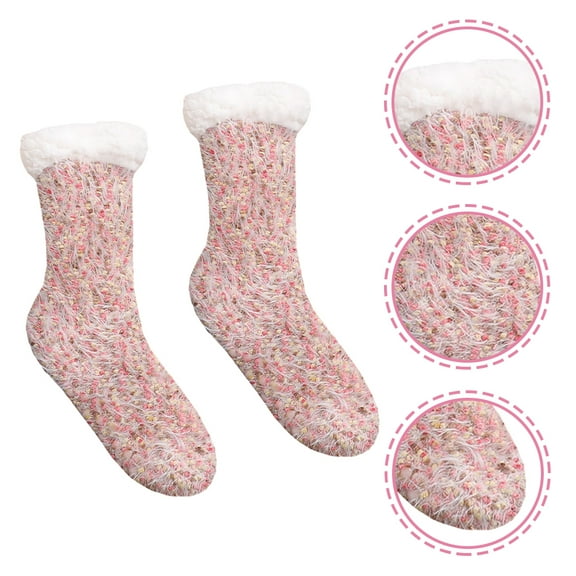 FENGGUIQU 1 Pair Household Floor Socks Multi Polyester Comfortable Wearing for Women Autumn Use