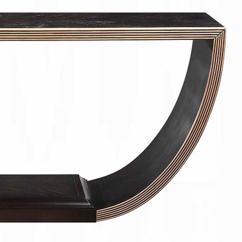 Acme Maceo Console Table Black & Gold