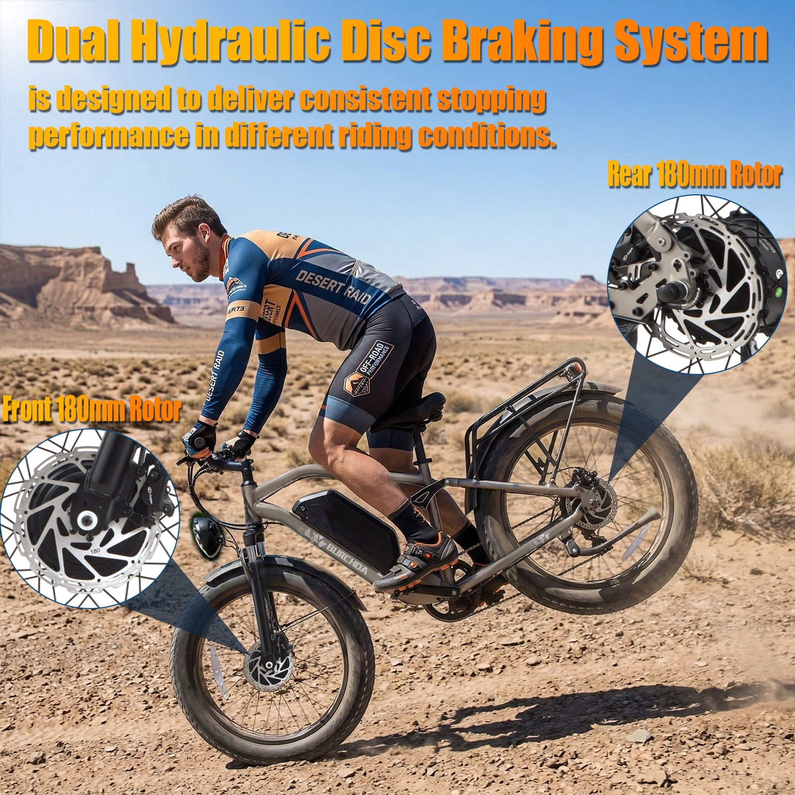 Electric Bike for Adults 5000W AWD Dual Motor 40MPH 210Nm Torque 52V 30Ah Battery 90 Miles 26" Fat Tire Off Road E-mountain bike Full Suspension&Hydraulic Brakes UL2849 Electric Bicycles