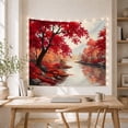thumbnail image 4 of Autumn Maple Tree With Crimson Scarlet Foliage Situated, Mystical Fantasy for Space Lovers, Galaxy Room Decor, Mother's Day Gift, Tapestry Wall Hanging for Bedroom and Dorm, 4 of 6