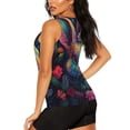 thumbnail image 3 of Fuzoiu Colorful Patterned Rabbit Print Women's Workout Tank Top,Athletic Racerback Sports Tank,Tops Sleeveless Running Loose Fit Yoga Tops,Active Shirts for Yoga, Running, and Gym-Large, 3 of 7
