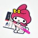 thumbnail image 4 of Lash Tile Innocent Bunny blanco y rosa con imán apto para soporte de pinzas azulejos personalizados, 4 of 4