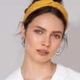 thumbnail image 3 of [Clearance] Stainless Steel Stripe Hoop Earrings for Women 40mm Thick Huggie Hoops Simple Minimalist Ear Jewelry Gift on Clearance, 3 of 8