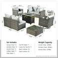 thumbnail image 5 of XIZZI 9 Pieces Outdoor Furniture Sectional Sofa Patio Set with Swivel Rocking Chair and Fire Pit Table,Grey, 5 of 10