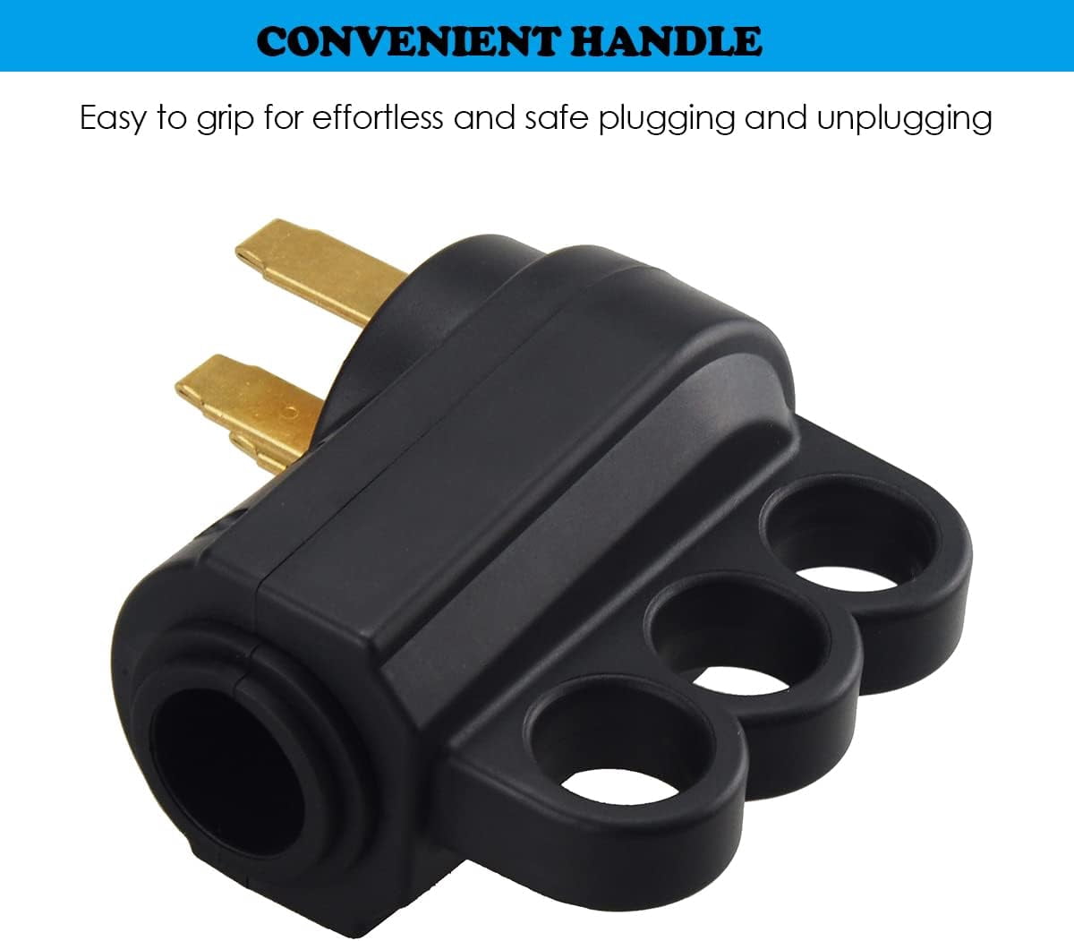 MICTUNING Heavy Duty 50 Amp RV Camper Power Adapter Replacement Male Plug – 14-50P 4 Prong