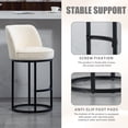 thumbnail image 4 of Newest Barrel Counter Stools with Backrest and Footrest, Modern Kitchen Island Stools, Beige (Set of 2), 4 of 13