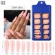 thumbnail image 1 of 100 unids/caja de uñas postizas naturales, blanco claro, extensión de cobertura completa, puntas de uñas postizas, pegatina completa de gota de agua en forma de T para uñas Tan Jianjun unisex, 1 of 2