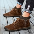 thumbnail image 5 of Xfvqtps Mens Ankle Boots British Lace up Comfortable Motorcycle Skin Casual Suede Sports Shoes Retro Martin Shoes Breathable Locomotive Tooling Shoe Brown, 5 of 8