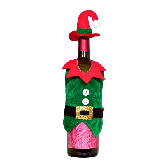 Qocolhg Christmas Decorations Indoor Outdoor, Christmas Wine Bottle Cover Dress Clothes Set Wine Bottle Ornaments Bag Xmas Party Dinner Table Decoration Gifts, on Sale Clearance!