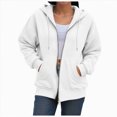 thumbnail image 2 of Godom Womens Zip Up Hoodies Oversized Fall Outfits 2025 Drawstring Zipper Hoodie Casual Loose Fit Long Sleeve Hoodies, 2 of 7