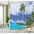 thumbnail image 5 of Ambesonne Tropical Shower Curtain, Island Pasific Ocean, 69"Wx84"L, White Green Blue, 5 of 5
