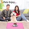 thumbnail image 2 of Dog Food Mat, Silicone Dog Cat Bowl Mat, Non Slip Waterproof Pet Feeding Mat Food Container for Small Animals, Pink, 2 of 8