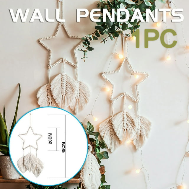 Xihbxyly Tapiz Bohemio para Colgar En La Pared, Tejido a Mano, Antialérgico, Forma Irregular, Decoración Natural para El Hogar, Arte de Pared para Sala de Estar, Estilo Bohemio Único, 1 Unidad.