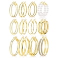 thumbnail image 1 of Juego de pendientes de aro FANDY Gold para mujer, 12 pares, 40 mm/50 mm, 1 of 5