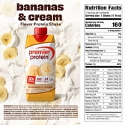 Premier Protein Shake, Bananas & Cream, 30g Protein, 11 Fl Oz, 4 Ct