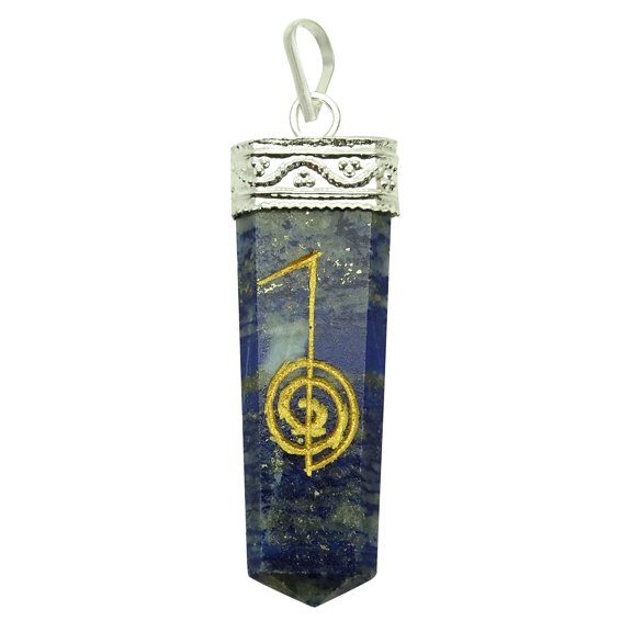 Harmonize Lapis Lazuli Stone Flat Pendant Reiki Healing Crystal Chakra Balancing Therapy Symbol Spiritual Gift
