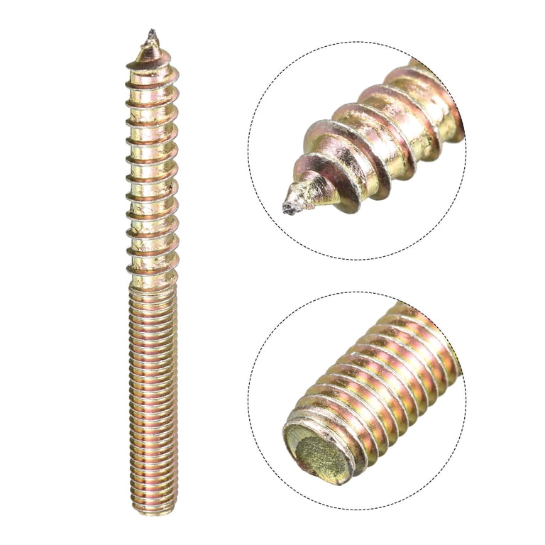 Lot De 10 Tire-fonds Double Filetage M8x80mm - Pour Assemblage Meuble, Suspension - Marque HOBBYIN