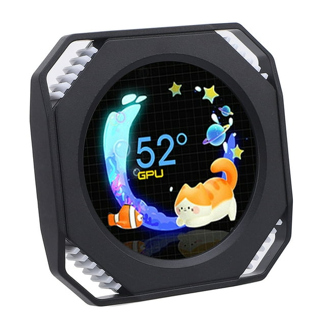 Monitor de temperatura de la computadora, 2.1 Pulgadas Pantalla Secundaria de la CompuTADORA CPU Cooler LCD Pantalla de Actarización Del Kit USB RGB CPU Temperatura de la CPU
