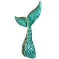thumbnail image 2 of Stoneage Arts Inc 10.5" x 3" Green and Gold Wash Whale Tail Handmade Statue, 2 of 2