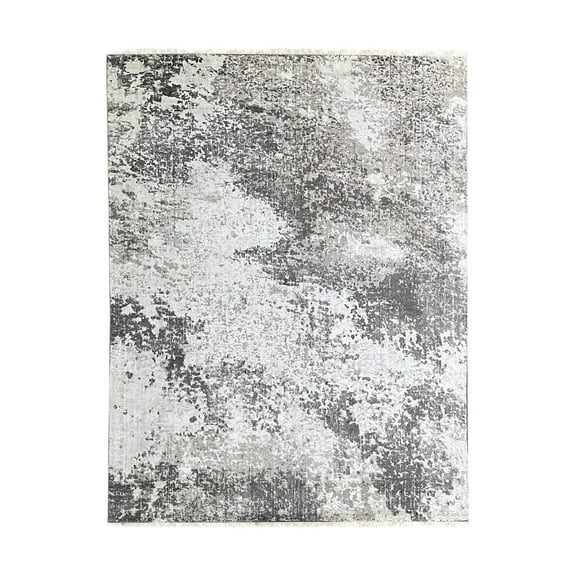 EORC Ivory / Beige Hand Knotted Wool Transitional Modern Rug, 7' x 9'