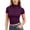 Dark Purple-10616vv, variant on Hearthz Mock Neck Tops for Women Short Sleeve Fitted Basics Womens Clothing Solid Color Stretchy Slim Fit Summer Crop Workout Tops Light Blue L