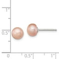 thumbnail image 5 of 925 Sterling Silver 6-7mm Rose FW Cultured Button Pearl Earrings, 5 of 5