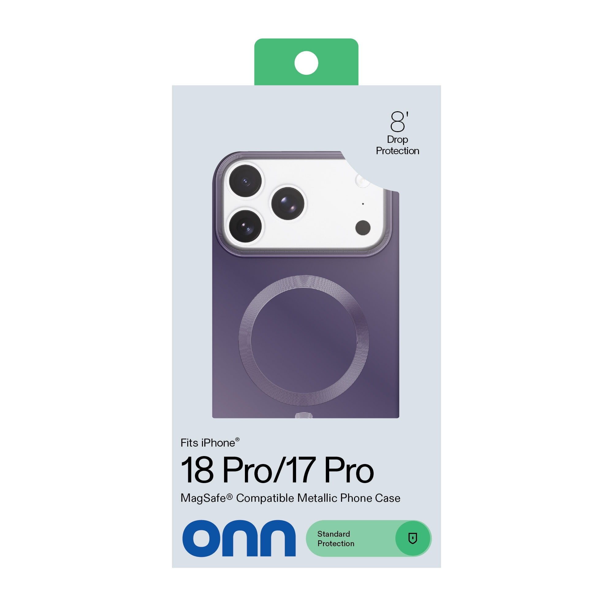 onn Soft Touch Phone Case for iPhone 18 Pro / 17 Pro, MagSafe Compatible - Purple