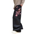 thumbnail image 5 of Mrmall Men's Baggy Jeans Blossom Embroidery Pattern Wide Leg Loose Fit Y2K Jeans Mid Rise Denim Pants Streetwear, 5 of 6