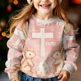 thumbnail image 3 of Girls Long Sleeve Sweatshirt Toddler Bunny Ear Floral Pullover Kids Casual Crewneck Tops Daily Playwear Comfortable Spring Easter Clothes for Teen, 3 of 7