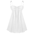 thumbnail image 7 of Cute Summer Tops for Women Adjsutable Spaghetti Strap Bowknot Camisole Long Blouses Vacation Going Out Shirt (M, White), 7 of 7