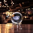 thumbnail image 3 of Galaxy Ornament 236 Inch Glass Sphere with Metal Holder Inner Carved Desktop for Home Bedroom Decorative, 3 of 3