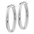 thumbnail image 2 of Sterling Silver Polished Oval Hinged Hoop Earrings, 2 of 3