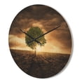 thumbnail image 3 of Designart 'Lonely Tree under Dramatic Sky at Evening Glow' Modern Wood Wall Clock, 3 of 5