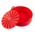 thumbnail image 2 of Billuyoard Freidora de aire Hi.FANCY, olla de silicona 2 en 1 para hornear en el hogar, cesta para freidora de aire con base extraíble Herramientas y accesorios para hornear Rojo L (19 CM), 2 of 6