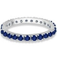 thumbnail image 2 of Blue Sapphire Eternity Band Wedding Ring 14K White Gold (0.50ct), 2 of 5