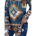 thumbnail image 4 of DYMADE Women Plus Size V-neck Printed Pullover Long Sleeve T-shirt Top, 4 of 4